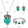 Silver jewellery set - with owls - necklace / earrings / braceletJewellery Sets