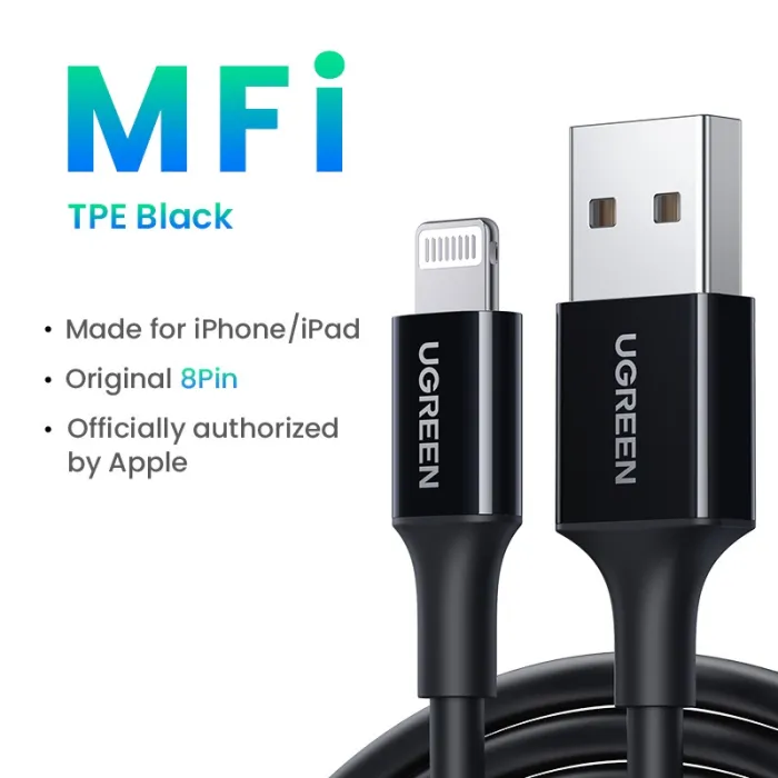 Ugreen - 24A MFi - USB vers Lightning - câble de données - chargeur rapide