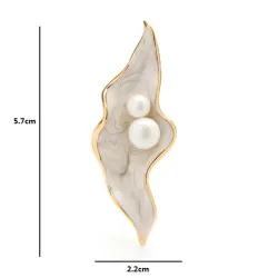 Nacre - avec perles - broche