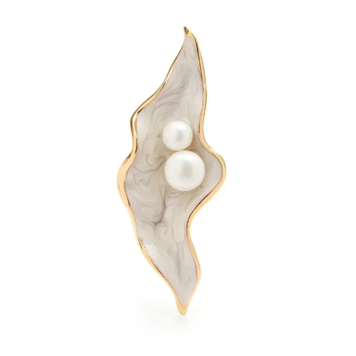 Nacre - avec perles - broche