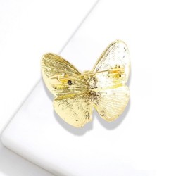 Colorful shell butterfly - with crystal - broochBrooches