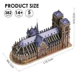 Puzzles 3D en métal - Cathédrale Notre Dame - Maquette DIY - kit de construction