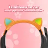 Casque oreilles de chat lumineux - casque filaire - avec microphone
