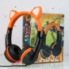 Casque oreilles de chat lumineux - casque filaire - avec microphone