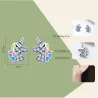 Boucles d'oreilles en argent avec licorne en cristal