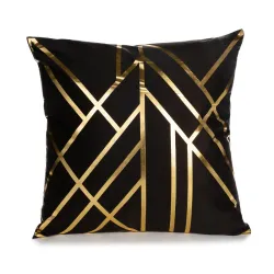 Decorative cushion cover - golden leaves / geometric pattern - 45cm * 45cmCushion covers