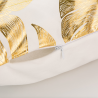 Housse de coussin déco - feuilles dorées / motif géométrique - 45cm * 45cm