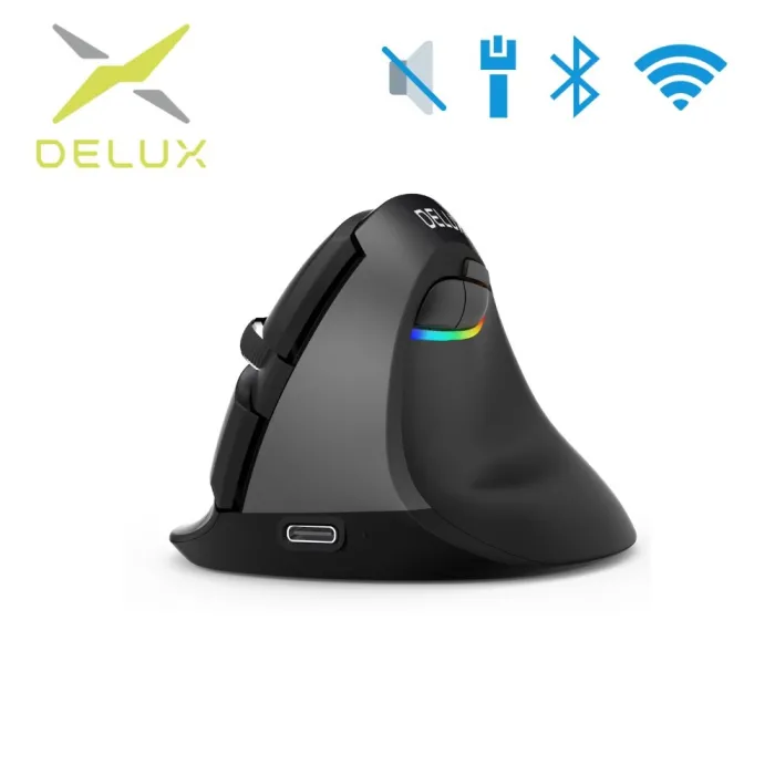 M618 - 2.4GHZ - mini souris verticale sans fil - Bluetooth 4 - double mode - rechargeable - silencieuse