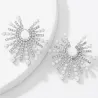 Boucles d'oreilles en forme de tournesol - avec cristaux / perles