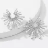Boucles d'oreilles en forme de tournesol - avec cristaux / perles