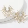 Sunflower shaped earrings - with crystals / pearlsEarrings