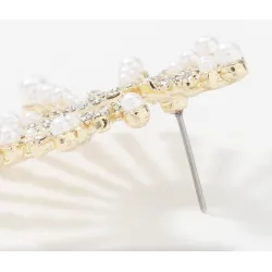 Boucles d'oreilles en forme de tournesol - avec cristaux / perles