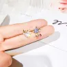 Deer shaped gold earrings - with a crystalEarrings