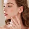 Deer shaped gold earrings - with a crystalEarrings