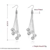 Boucles d'oreilles longues en argent - chaînes avec perles