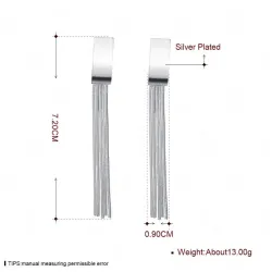 Boucles d'oreilles longues en argent - pompons multicouches