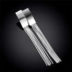 Boucles d'oreilles longues en argent - pompons multicouches