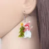 Boucles d'oreilles de Noël - bonhommes de neige en émail / sapin de Noël