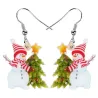 Boucles d'oreilles de Noël - bonhommes de neige en émail / sapin de Noël
