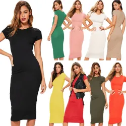 Robe midi en maille classique