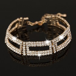 Élégant bracelet large en cristal
