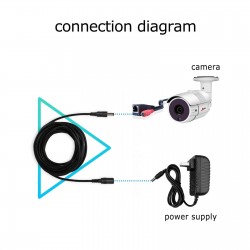 Câble d'extension d'alimentation DC - HD - 5,5 mm * 2,1 mm - pour caméra de sécurité