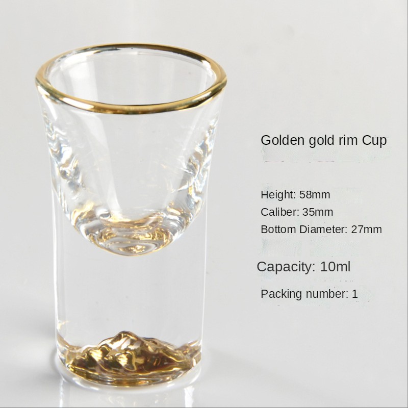 Verres à shots en verre - avec design doré - sans plomb - 10ml