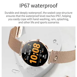 Montre intelligente élégante - ultra fine - 1,36" - AMOLED - écran HD - étanche - bracelet en maille d'acier inoxydable