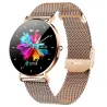 Montre intelligente élégante - ultra fine - 1,36" - AMOLED - écran HD - étanche - bracelet en maille d'acier inoxydable