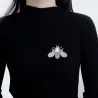 Broche en argent en forme d'abeille - avec une perle