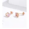 Double coeur / cristaux - boucles d'oreilles argent