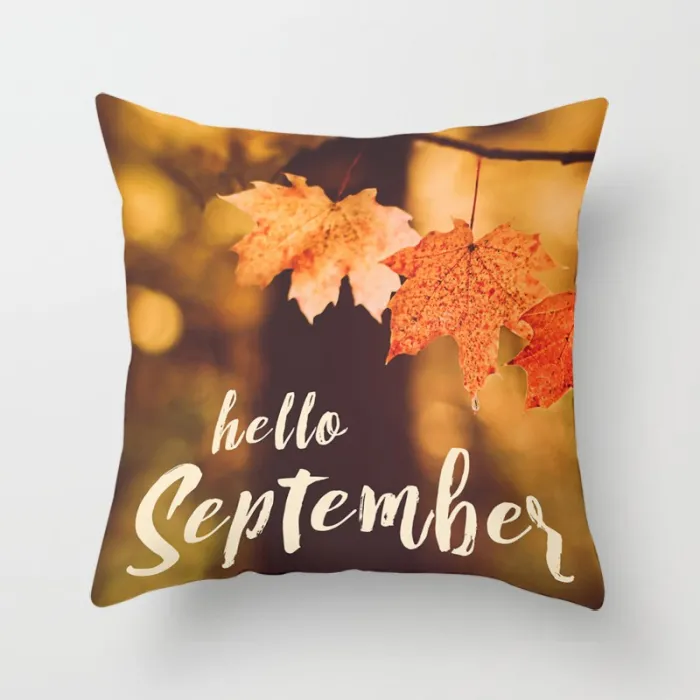 Taie d'oreiller décorative - imprimé feuilles d'érable - 60 cm * 60 cm
