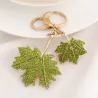 Double feuille d'érable en cristal - porte-clés
