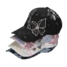 Casquette été - dentelle fleurie / papillon