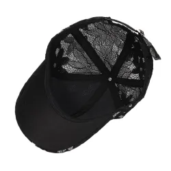 Casquette été - dentelle fleurie / papillon