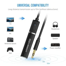 Ugreen - 4.2 pour casque TV PC APTX 3.5mm Aux - Bluetooth 5.0 - adaptateur - transmetteur