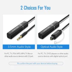 Ugreen - 4.2 pour casque TV PC APTX 3.5mm Aux - Bluetooth 5.0 - adaptateur - transmetteur