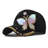 Fashionable baseball cap - crystals - pearls - sequins - butterflyHats & Caps