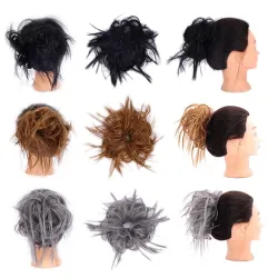 Faux chignon - chouchou élastique avec cheveux synthétiques - perruque