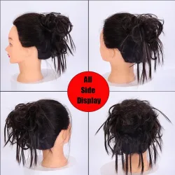 Faux chignon - chouchou élastique avec cheveux synthétiques - perruque