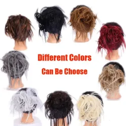 Faux chignon - chouchou élastique avec cheveux synthétiques - perruque