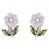 Boucles d'oreilles en forme de fleurs en cristal - argent sterling 925