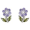 Boucles d'oreilles en forme de fleurs en cristal - argent sterling 925