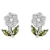 Crystal flowers shaped earrings - 925 sterling silverEarrings