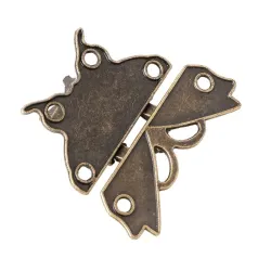 Papillon antique en bronze - moraillon - loquet - serrure de meuble