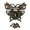 Papillon antique en bronze - moraillon - loquet - serrure de meuble