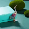 Crystal crane with pearl - broochBrooches