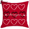 Housse de coussin rouge/blanc - motifs Saint Valentin - 45cm * 45cm