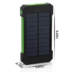 Solar power bank - dual USB - waterproof - with compass keychain - LED - 30000mAhPower Banks