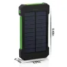 Solar power bank - dual USB - waterproof - with compass keychain - LED - 30000mAhPower Banks